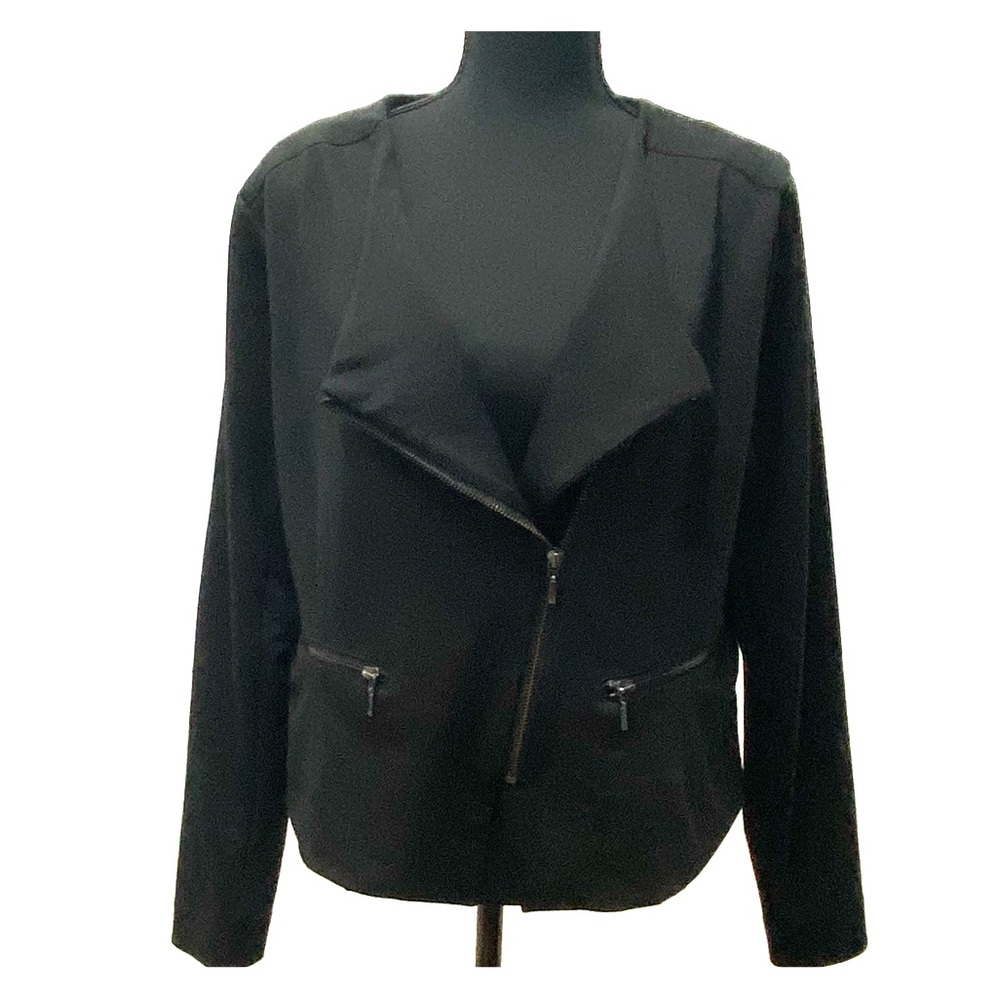 Mossimo Black Lightweight Moto Jacket, Size XL